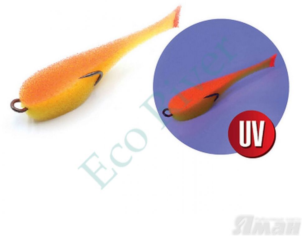 Поролоновая рыбка YAMAN на двойнике, р. 110 мм, цвет 20 UV (5 шт.)